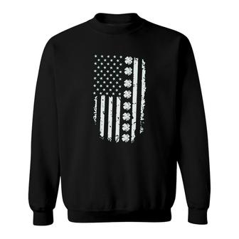 America Flag With Shamrocks Sweatshirt | Mazezy