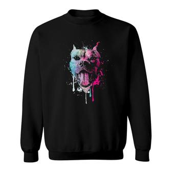 American Bully Watercolor Pitty Pitties Bulldog Gift Sweatshirt | Mazezy