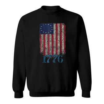 American Flag 1776 Retro Sweatshirt | Mazezy