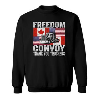 American Flag Canada Flag Truckers Freedom Convoy 2022 Ver2 Sweatshirt | Mazezy