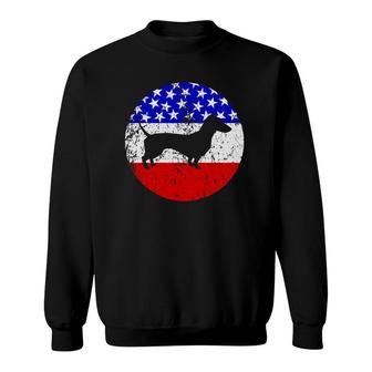 American Flag Dachshund Vintage Retro Dachshund Dog Sweatshirt | Mazezy