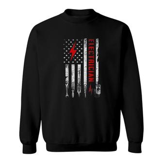 American Flag Electrician Gift Sweatshirt | Mazezy