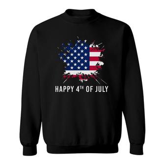 American Flag Happy 4Th Of July Sweatshirt | Mazezy