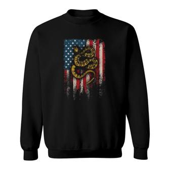American Flag With Rattlesnake Sweatshirt | Mazezy