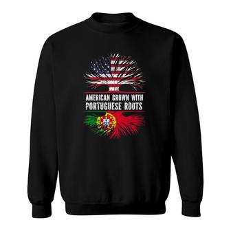 American Grown With Portuguese Roots Usa Flag Portugal Sweatshirt | Mazezy