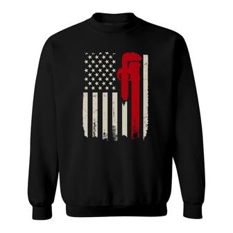 American Plumber Flag Patriotic Plumbing Pipefitter Sweatshirt | Mazezy