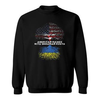 American Raised With Ukrainian Roots Ukraine Premium Sweatshirt | Mazezy