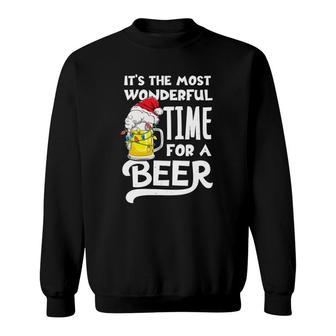 American Santa Claus It's The Most Wonderful Time For A Beer Sweatshirt | Mazezy CA