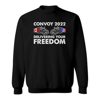 American Trucker Convoy 2022 Usa Canada Truck Driver Protest Sweatshirt | Mazezy