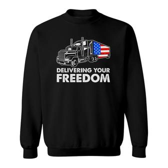 American Trucker Freedom Convoy 2022 Usa Canada Truck Driver Sweatshirt | Mazezy