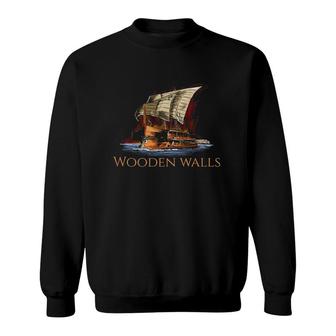 Ancient Greek Trireme Wooden Walls Delphic Prophecy Sweatshirt | Mazezy