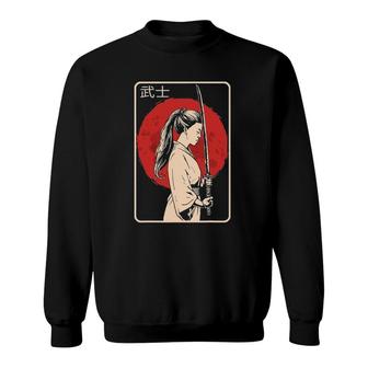 Ancient Japanese Geisha Samurai Japanese Female Warrior Sweatshirt | Mazezy