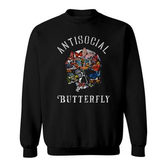 Antisocial Butterfly Fairy Grunge Fairycore Aesthetic Goth Sweatshirt | Mazezy