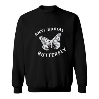 Antisocial Butterfly Funny Sweatshirt | Mazezy