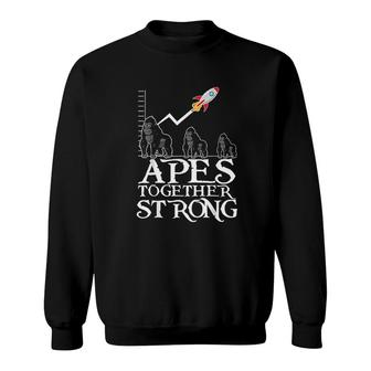 Apes Together Strong War Stock Strong Graphic Birthday Gift Sweatshirt - Seseable