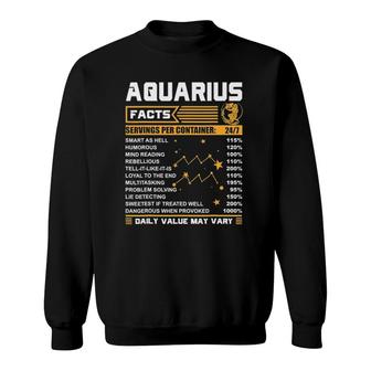 Aquarius Facts Zodiac Funny Aquarius Birthday Sweatshirt | Mazezy