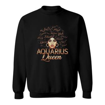 Aquarius Queen Black Girl Sweatshirt | Mazezy