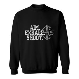 Archery Aim Exhale Shoot Bow Hunting Archer Gift Sweatshirt - Thegiftio UK