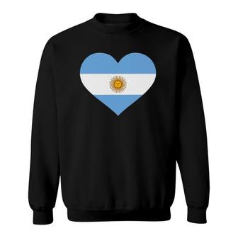 Argentina Flag Heart Argentinian Patriot Sweatshirt | Mazezy