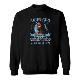 Aries Girl Black Queen Sweatshirt | Mazezy