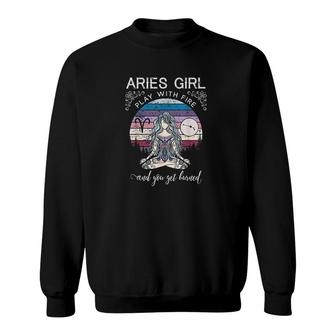 Aries Girl Retro Zodiac Sweatshirt | Mazezy