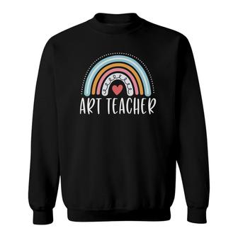 Art Teacher Cute Rainbow Heart Sweatshirt | Mazezy