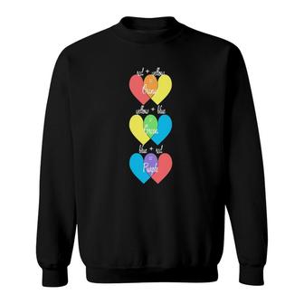 Art Teacher Gift Color Mixing Hearts Color Wheel And Theory Sweatshirt | Mazezy