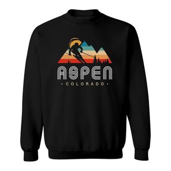 Aspen Vintage Mountain Ski Colorado Snow Winter Sports Gift Sweatshirt | Mazezy