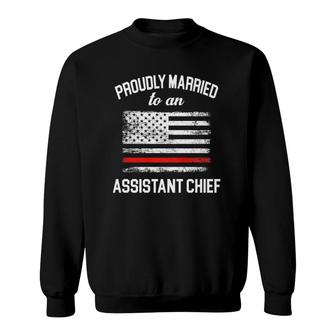 Assistant Fire Chief Wife Husband - Proudly Married Premium Sweatshirt | Mazezy