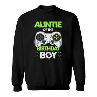 Auntie Of The Birthday Boy Matching Video Game Sweatshirt | Mazezy
