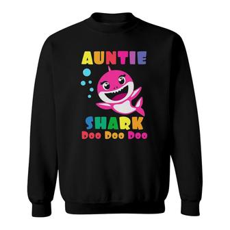 Auntie Shark Funny Mothers Day Gift For Womens Mom Sweatshirt | Mazezy