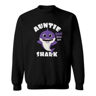 Auntie Shark Gift Cute Shark Baby Design Sweatshirt | Mazezy AU