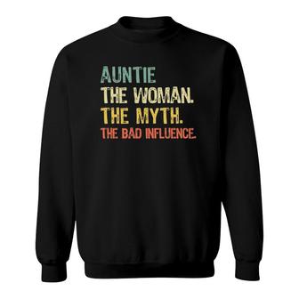 Auntie The Woman Myth Bad Influence Retro Gift Mother's Day Sweatshirt | Mazezy UK
