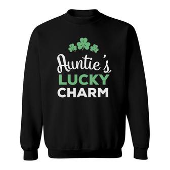 Auntie's Lucky Charm Niece Nephew StPatrick's Day Gift Sweatshirt | Mazezy
