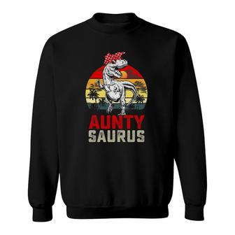 Auntysaurusrex Dinosaur Aunty Saurus Mother's Day Sweatshirt | Mazezy
