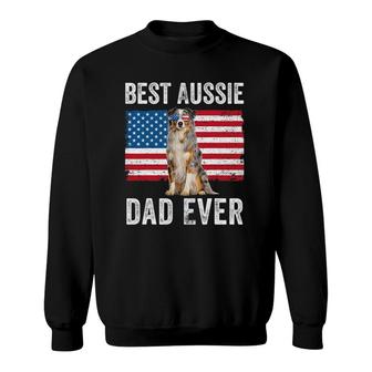 Australian Shepherd Dad American Flag Dog Lover Aussie Dad Sweatshirt | Mazezy