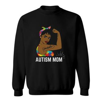 Autism Awareness Mom Life April Afro Mother Black Women Gift Sweatshirt | Mazezy