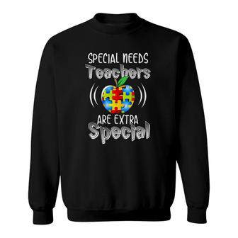 Autism Awareness Teachers Are Special Cute Apple Puzzle Sweatshirt | Mazezy
