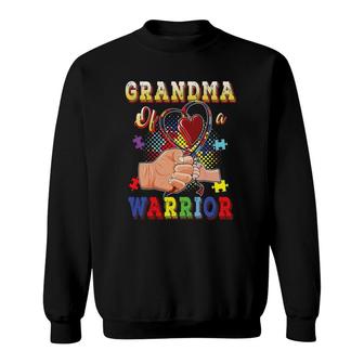 Autism Grandma Grandma Of A Warrior Autistic Grandson Sweatshirt | Mazezy