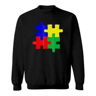 Autism Puzzle Pieces Asperger Symbol Sweatshirt | Mazezy