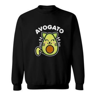 Avogato Cute Kawaii Avocado Cat Sweatshirt | Mazezy