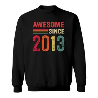 Awesome Since 2013 9Th Birthday Retro Sweatshirt | Mazezy