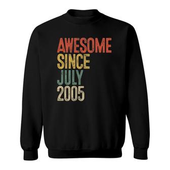 Awesome Since July 2005 Kids Teen 16Th Birthday 16 Years Old Sweatshirt | Mazezy