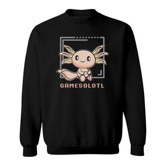 Axolotl Fish Playing Video Gaming Lizard Gamesolotl Gamer Sweatshirt | Mazezy