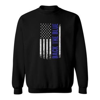 Back The Blue American Flag Sweatshirt | Mazezy