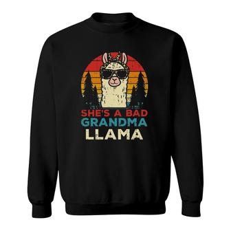 Bad Grandma Llama Retro Alpaca Mothers Day Nana Granny Women Sweatshirt | Mazezy