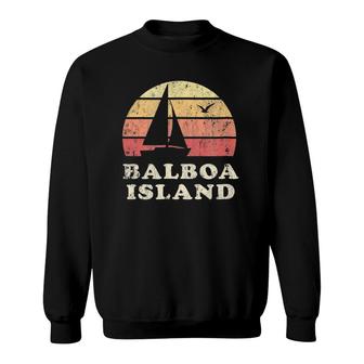 Balboa Island Ca Vintage Sailboat 70S Sunset Tee Sweatshirt | Mazezy