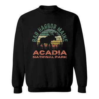 Bar Harbor Acadia National Park Maine Moose Hiking Sweatshirt - Thegiftio UK