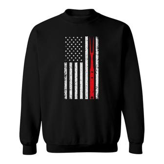 Barbecue For Men Dad Patriotic American Flag Bbq Tools Sweatshirt | Mazezy