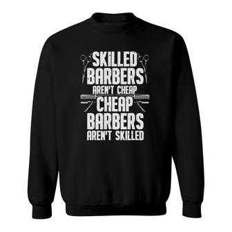 Barber Designs For Men Dad Funny Hairdressing Hair Stylists Sweatshirt | Mazezy